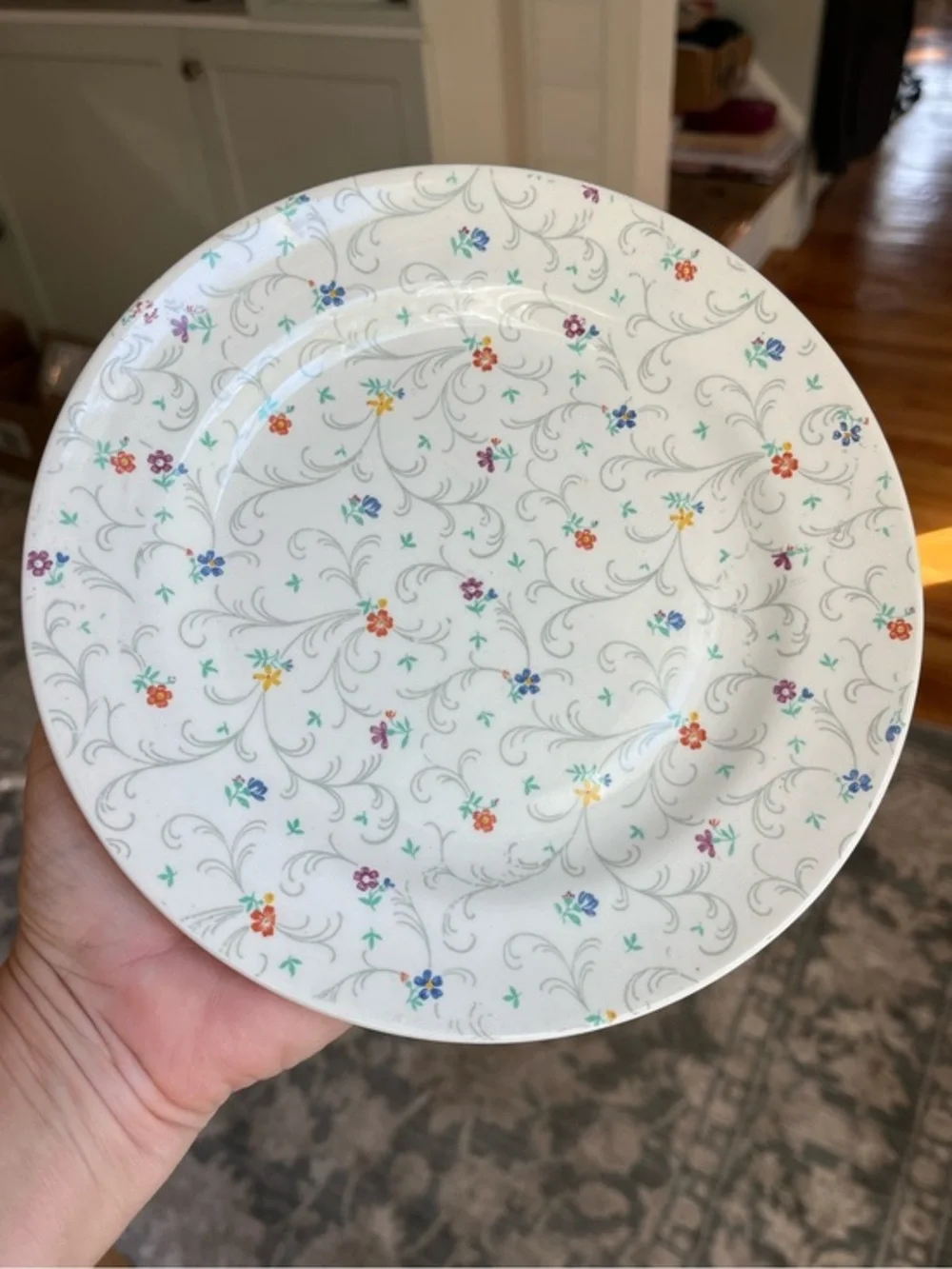 Vintage Simpsons Ambassador Ware Floral Spray 8” Plate Made in England